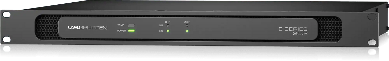 Lab Gruppen E 20:2 2,000 Watt Amplifier with 2 Flexible Output Channels for Installation Applications Audio Amplifiers Lab Gruppen