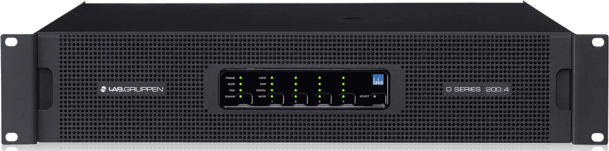 Lab Gruppen D SERIES LAKE D 200:4L 20,000W Amplifier with 4 Flexible Output-Channels, Lake Digital Signal Processing and Digital Audio Networking for Installation Applications Audio Amplifiers Lab Gruppen
