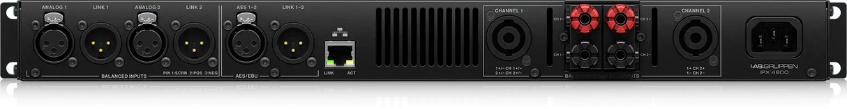 Lab Gruppen IPX 4800 Compact 4,800-Watt 2-Channel DSP-Controlled Power Amplifier Audio Amplifiers Lab Gruppen