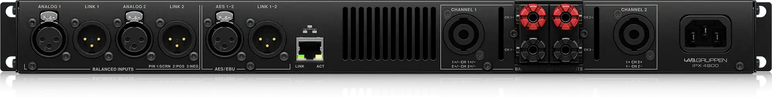 Lab Gruppen IPX 4800 Compact 4,800-Watt 2-Channel DSP-Controlled Power Amplifier Audio Amplifiers Lab Gruppen