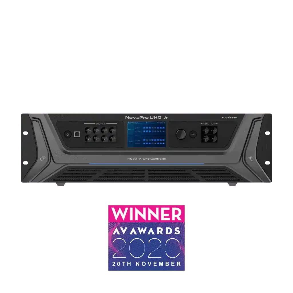 Novastar Video Wall Controller, (10.4 Million Pixel Load Capacity) HDMI 2.0, HDMI 1.4, DP 1.1, and 3G-SDI, 16 Ethernet output ports and 4 auxiliary ports Video Wall Processors Novastar