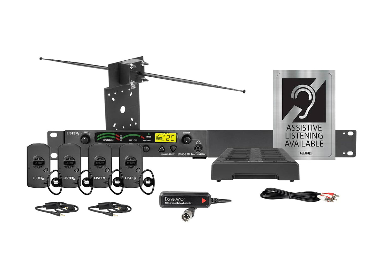 Listen Technologies LS-58-216-D iDSP Advanced Level III RF System with Dante