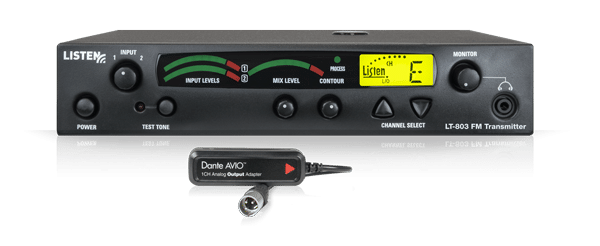 Listen Technologies LT-803-072-01-D 3-Channel RF Transmitter with Dante