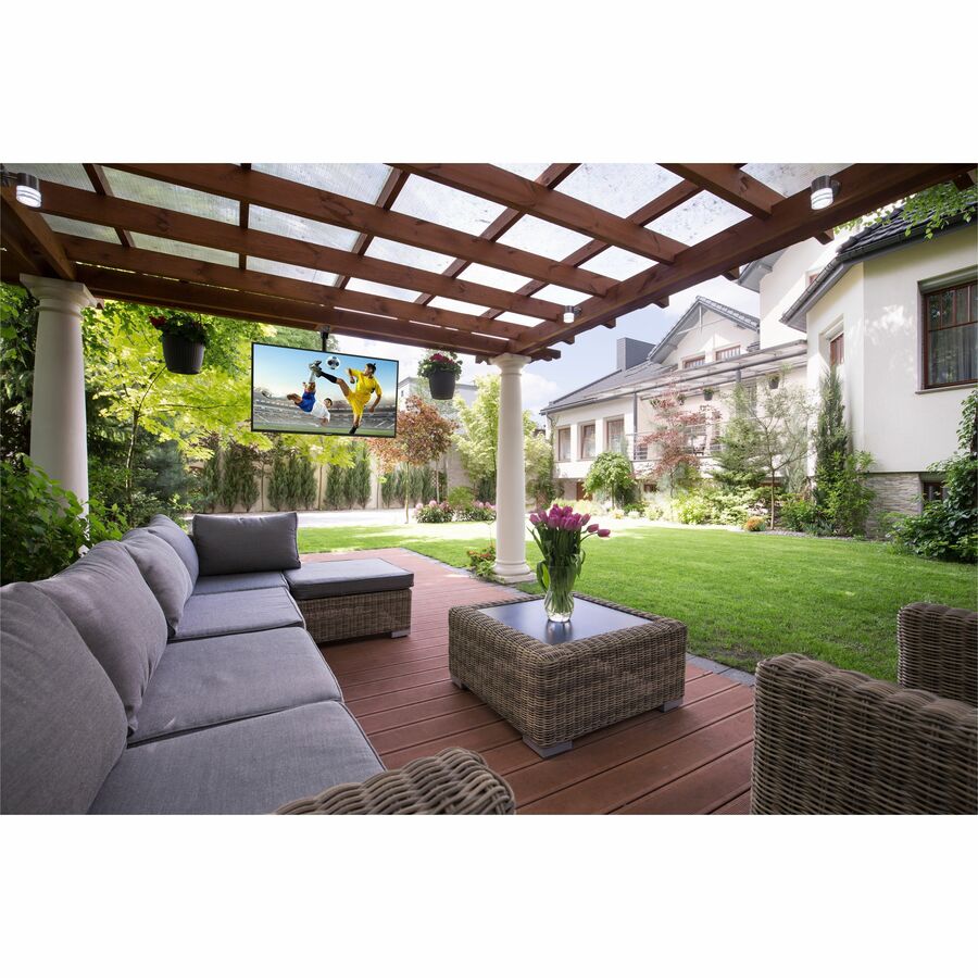 Peerless-AV ECMUA outdoor TV ceiling mount installed outdoors