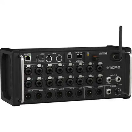Midas MR18 18-Input Digital Mixer for iPad/Android Tablets with Wi-Fi and USB Audio Interface Audio Mixers Midas