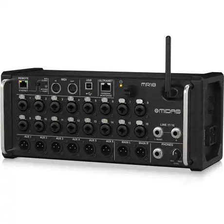 Midas MR18 18-Input Digital Mixer for iPad/Android Tablets with Wi-Fi and USB Audio Interface Audio Mixers Midas