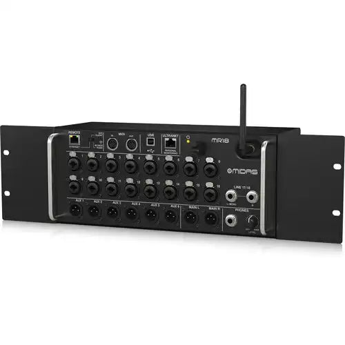 Midas MR18 18-Input Digital Mixer for iPad/Android Tablets with Wi-Fi and USB Audio Interface Audio Mixers Midas