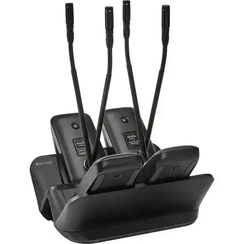 Shure MXWNDX4G Networked 4-Bay Charging Station for MXW neXt Boundary & Gooseneck Transmitters Microphones Shure