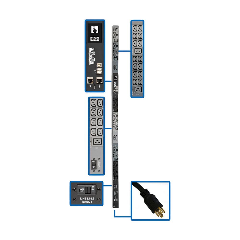 Eaton PDU3EVN6L1530B – 10kW 3-Phase Metered Rack PDU Rack PDUs Eaton