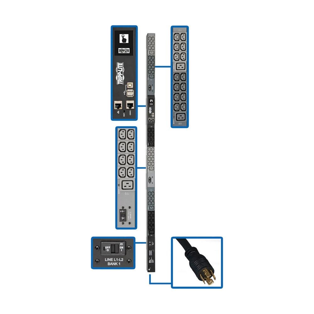 Eaton PDU3EVN6L2130B – 10kW 3-Phase Metered Rack PDU Rack PDUs Eaton