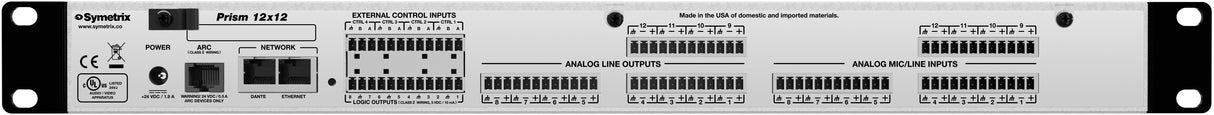 Symetrix 80-0116 Prism 12x12 Dante control Symetrix