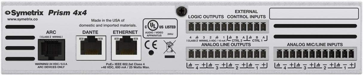 Symetrix 80-0200 Prism 4x4 (non-Dante) control Symetrix