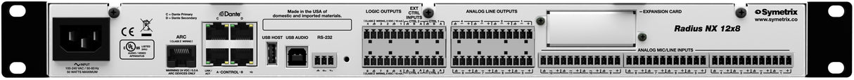 Symetrix 80-0206 Radius NX 12x8 USB-B (non-Dante) Audio Components Symetrix