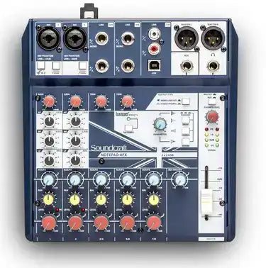 Soundcraft Notepad-8FX Small-format Analog Mixing Console with USB I/O and Lexicon Effects - 5085984US Audio Mixers Soundcraft