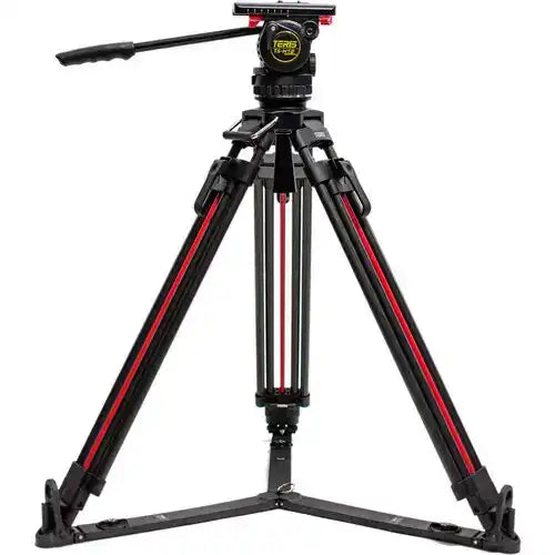Teris TS-H12CF-Q 100mm Flat Base Fluid Head & 2-Stage Carbon Fiber Tripod System Tripods Teris