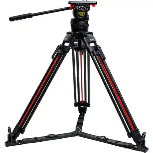 Teris TS-H14CF-Q 100mm Flat Base Fluid Head & 2-Stage Carbon Fiber Tripod System Tripods Teris