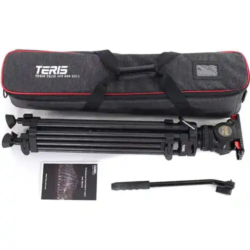 Teris TSN6AL Aluminum Tripod and Fluid Head System Tripods Teris