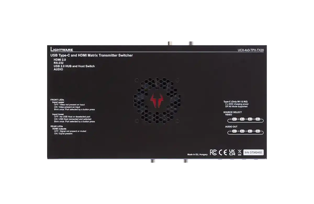 Lightware UCX-4x3-TPX-TX20 USB Type-C and HDMI Matrix Switcher Transmitter - 91310091 Video Transmitters LightWare