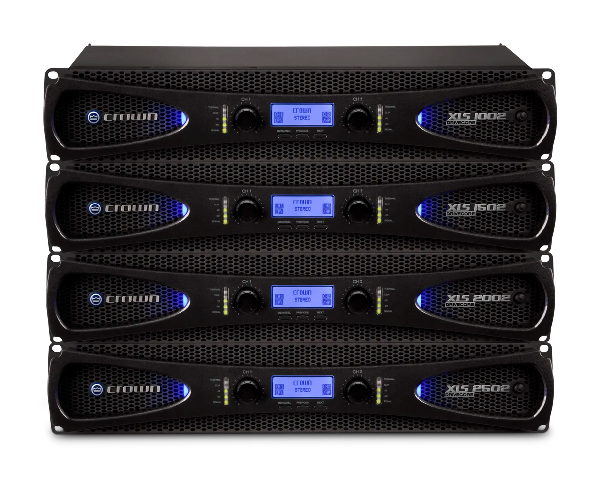 Crown XLS 1002 – 2-Channel 350W DriveCore Power Amplifier - stack