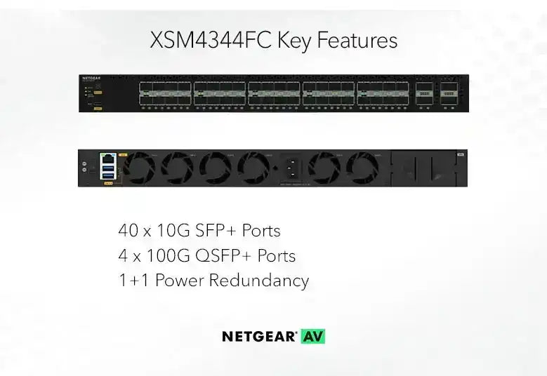 Netgear M4350-40F4C 40x10G SFP+ Fully Managed Switch (TAA Compliant) - XSM4344FC-TAANES Networking Netgear