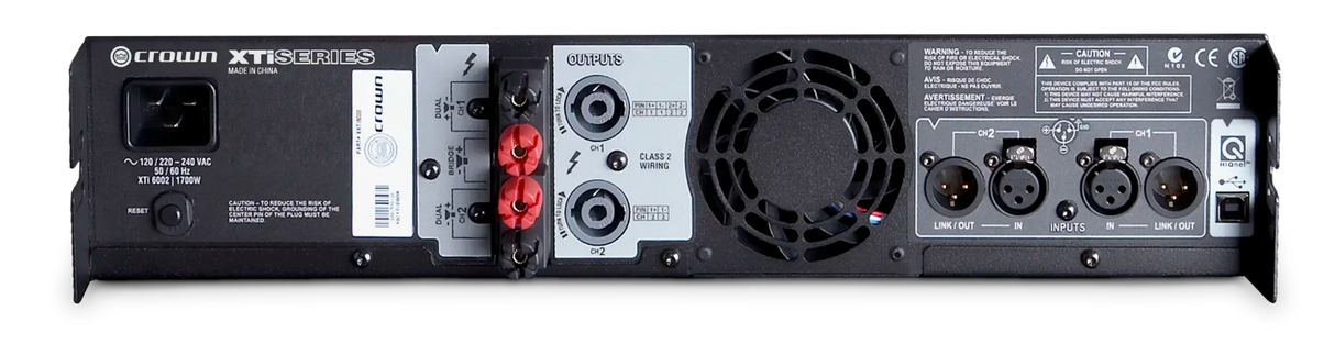 Crown XTi 6002 – 2-Channel 2100W Power Amplifier with DSP - rear