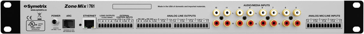 Symetrix 80-0070 Zone Mix 761 control Symetrix