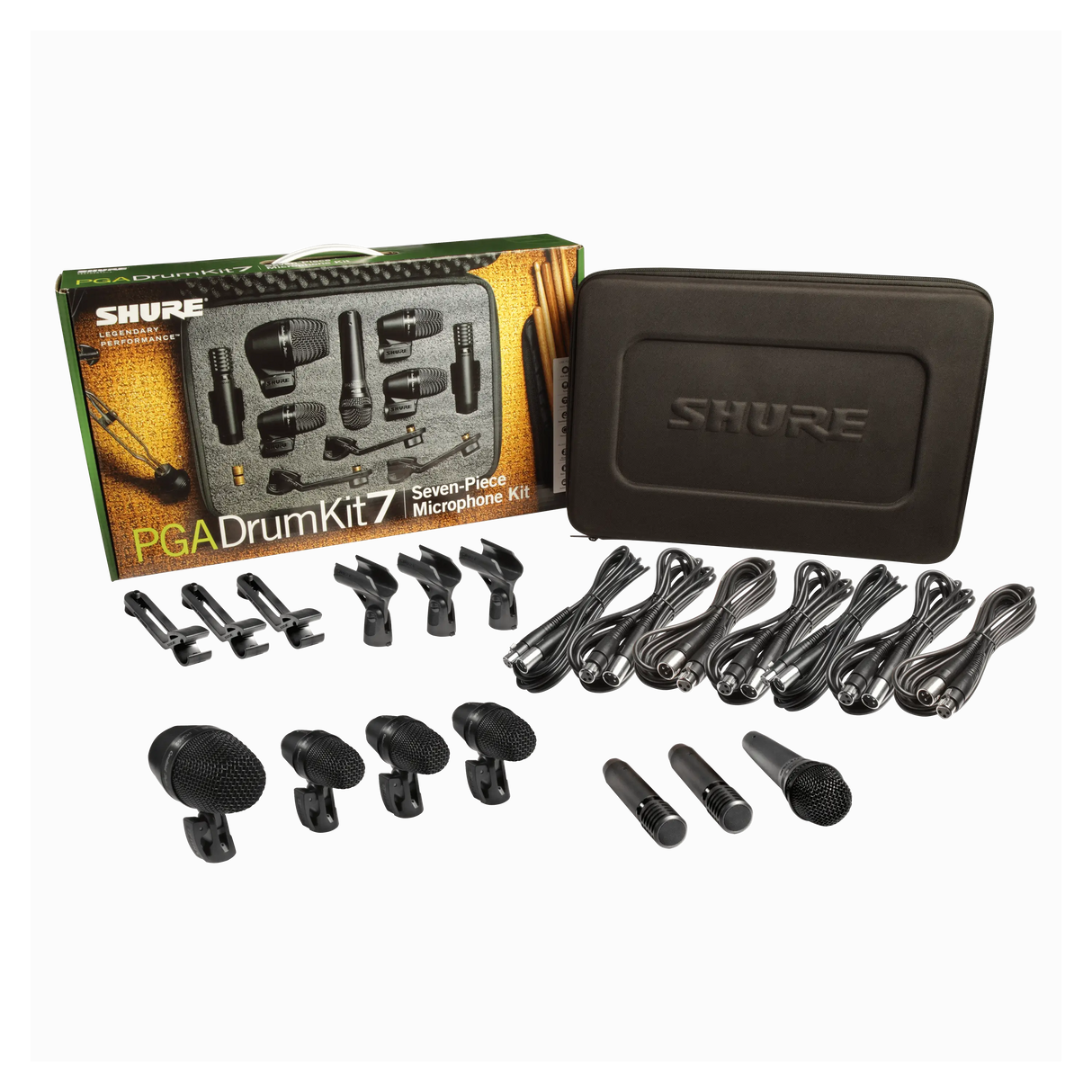Shure PGADRUMKIT7 – 7-Piece Professional Drum Microphone Kit Microphones Shure