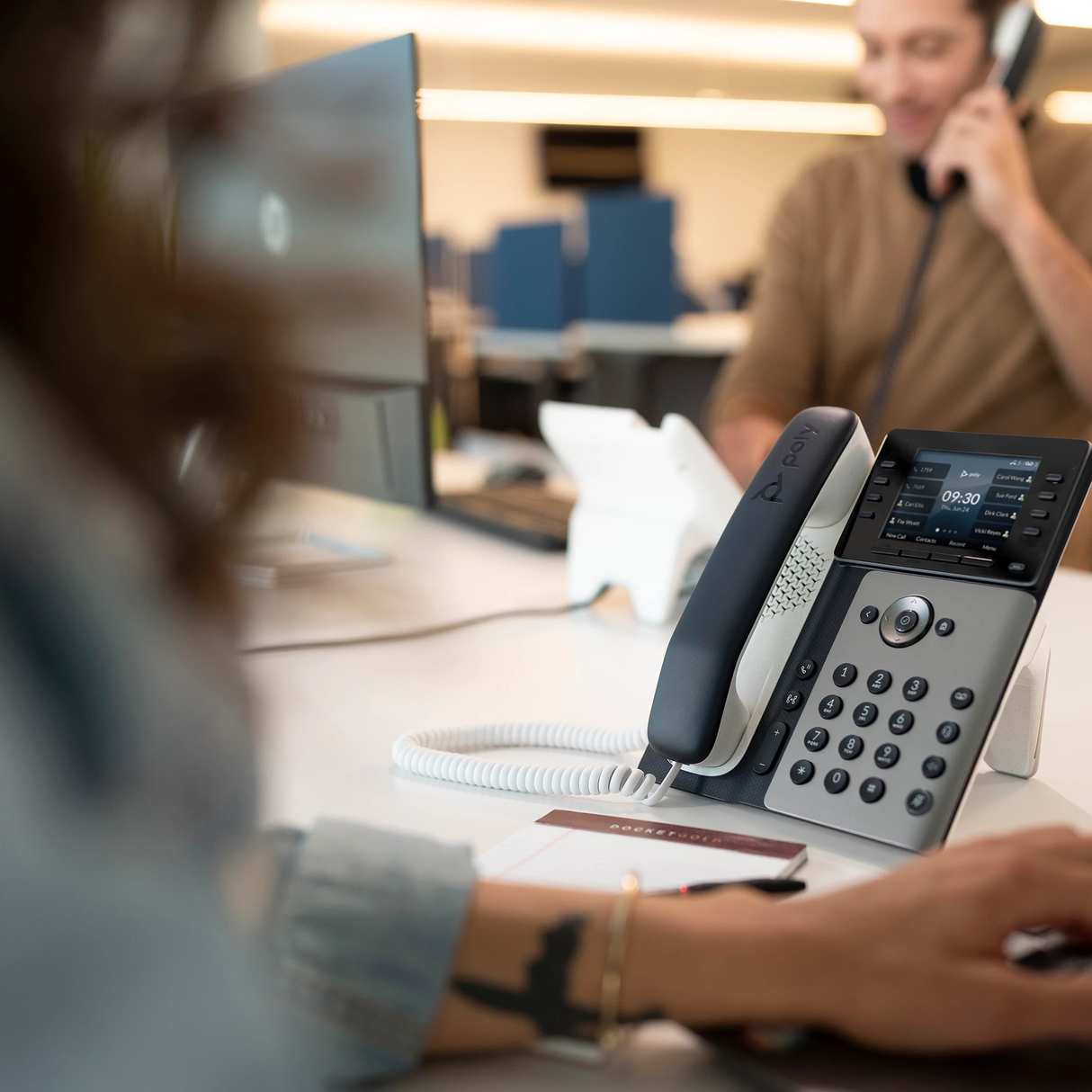 Poly Edge E320 IP Phone and PoE-enabled Poly Voice Poly