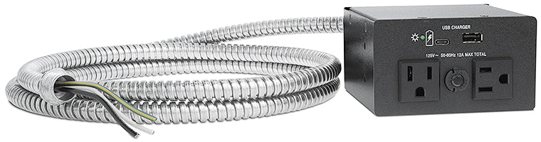 Extron AC+USB 314 US, Cord 2US AC, 1USBC, 1 USBA, 12A Brker, Integ PS, 2 Outl Audio & Video Cables Extron