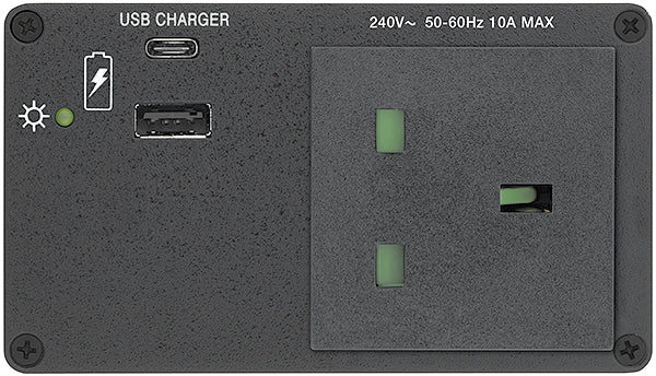 Extron AC+USB 314 US, Cord 2US AC, 1USBC, 1 USBA, 12A Brker, Integ PS, 2 Outl Audio & Video Cables Extron