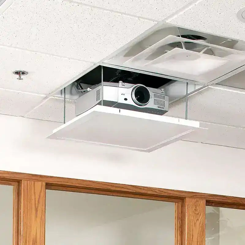 Draper AeroLift 100, a ceiling-recessed projector lift Projector Mounts Draper