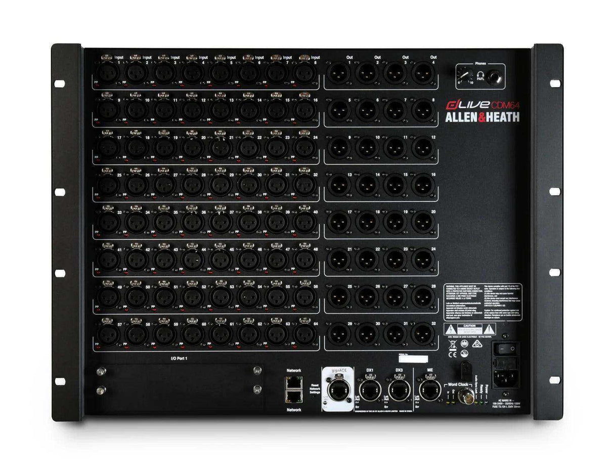 Allen & Heath AH-DLIVE-CDM64 dLive C Class MixRack 64x32 I/O, 128 x 64 FPGA, 1 option I/O, ME-1 port, DX Expander Link Audio Mixers Allen & Heath