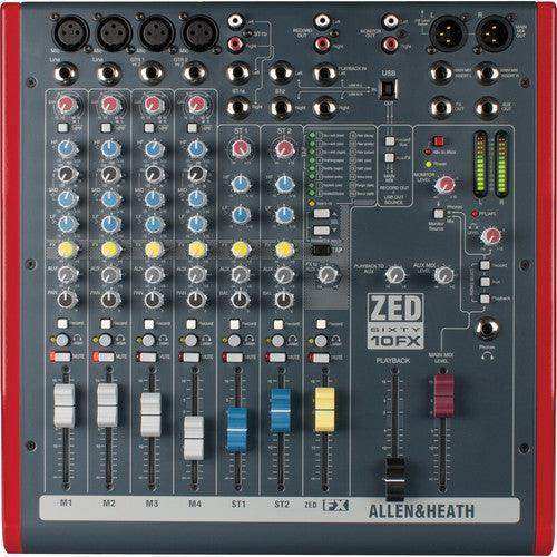 Allen & Heath ZED60-10FX - 6 Channel Mixer with Digital Effects and USB Connectivity Audio Mixers Allen & Heath