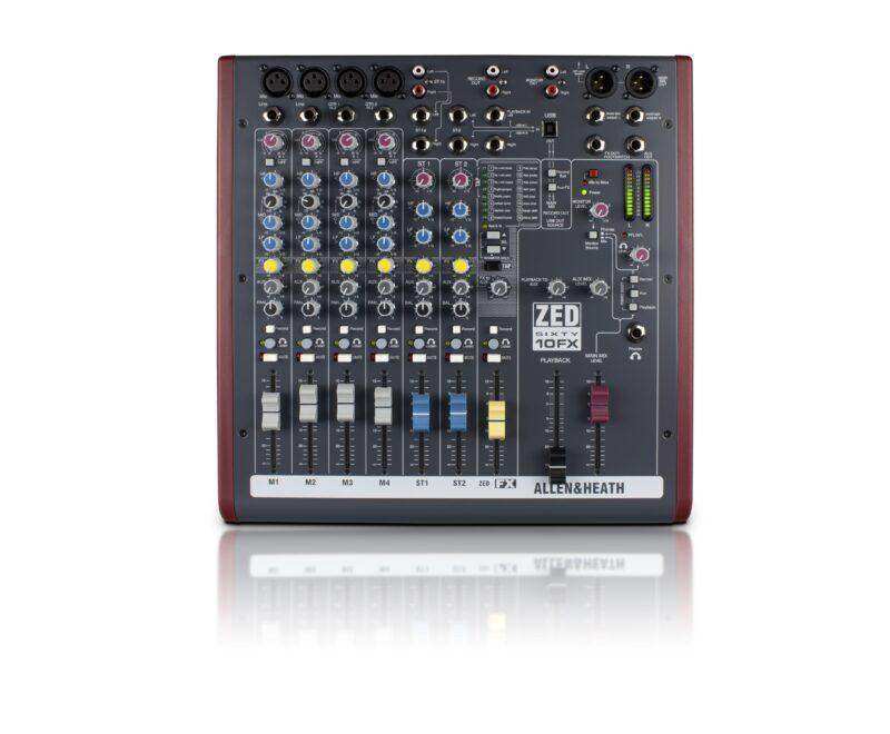 Allen & Heath ZED60-10FX - 6 Channel Mixer with Digital Effects and USB Connectivity Audio Mixers Allen & Heath