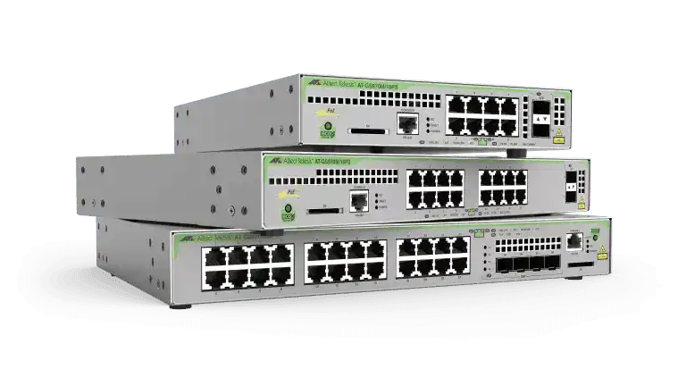 Allied Telesis AT-GS970M/28PS-10 L2+ MANAGED 24X10/100/1000MBPS 4XSFP UPLINK SLOTS 1 FIXED AC PS US Networking Allied Telesis