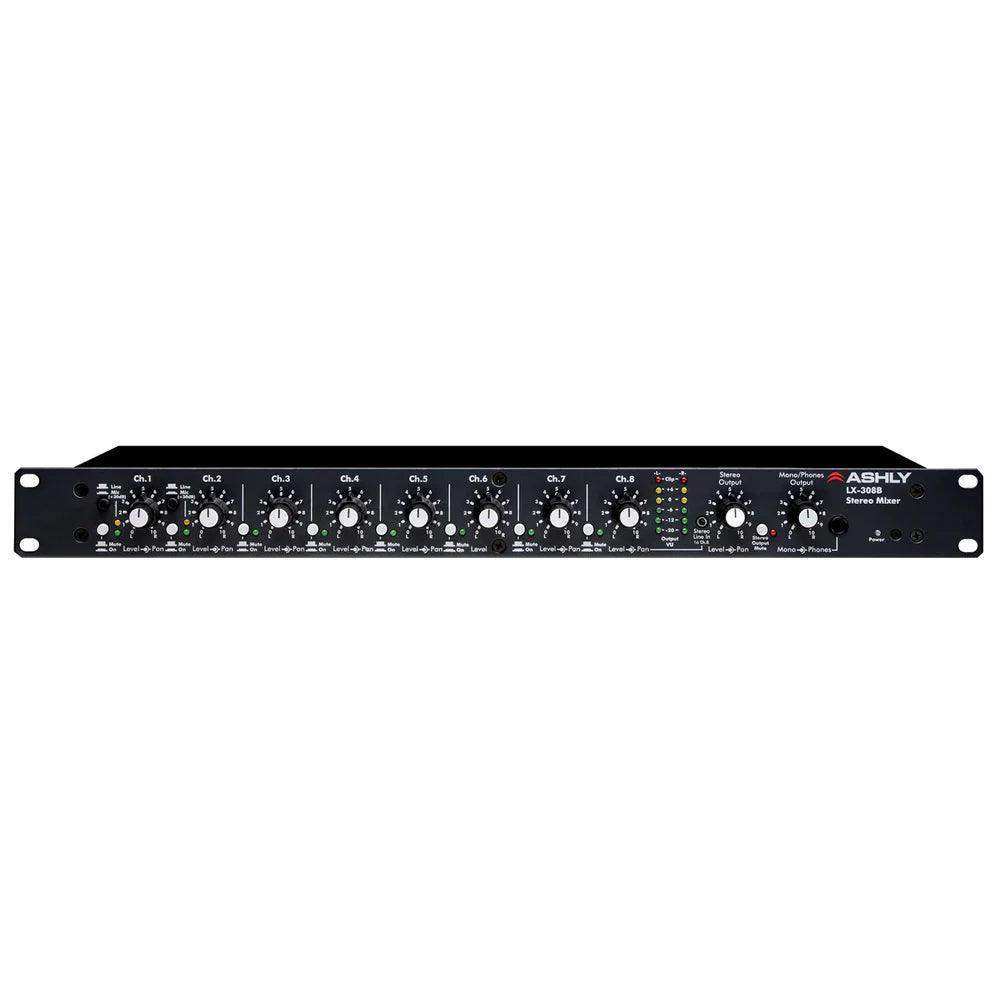 ASHLY LX-308B Mixer 8 Input Stereo Line, 1U Audio Mixers Ashly