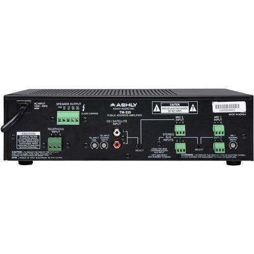 ASHLY TM-335 35-Watt 3-Input Mixer/Amp w/ Xfmr Isolated Constant-Voltage & 4 Ohm OUTP Audio Mixers Ashly