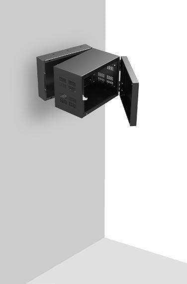 Atlas Sound 307-12 19 inch Wide Opening Stand-Alone Wall Cabinet with Adjustable Rails 7 RU Racks AtlasIED