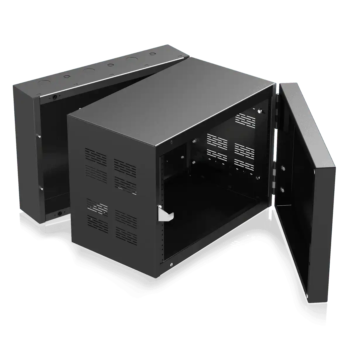 Atlas Sound 310-15 19 inch Wide Opening Stand-Alone Wall Cabinet with Adjustable Rails, 15 inchD Center Section - 10 RU Racks AtlasIED