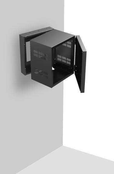 Atlas Sound 312-15 19 inch Wide Opening Stand-Alone Wall Cabinet with Adjustable Rails, 15 inch D Center Section - 12 RU Racks AtlasIED