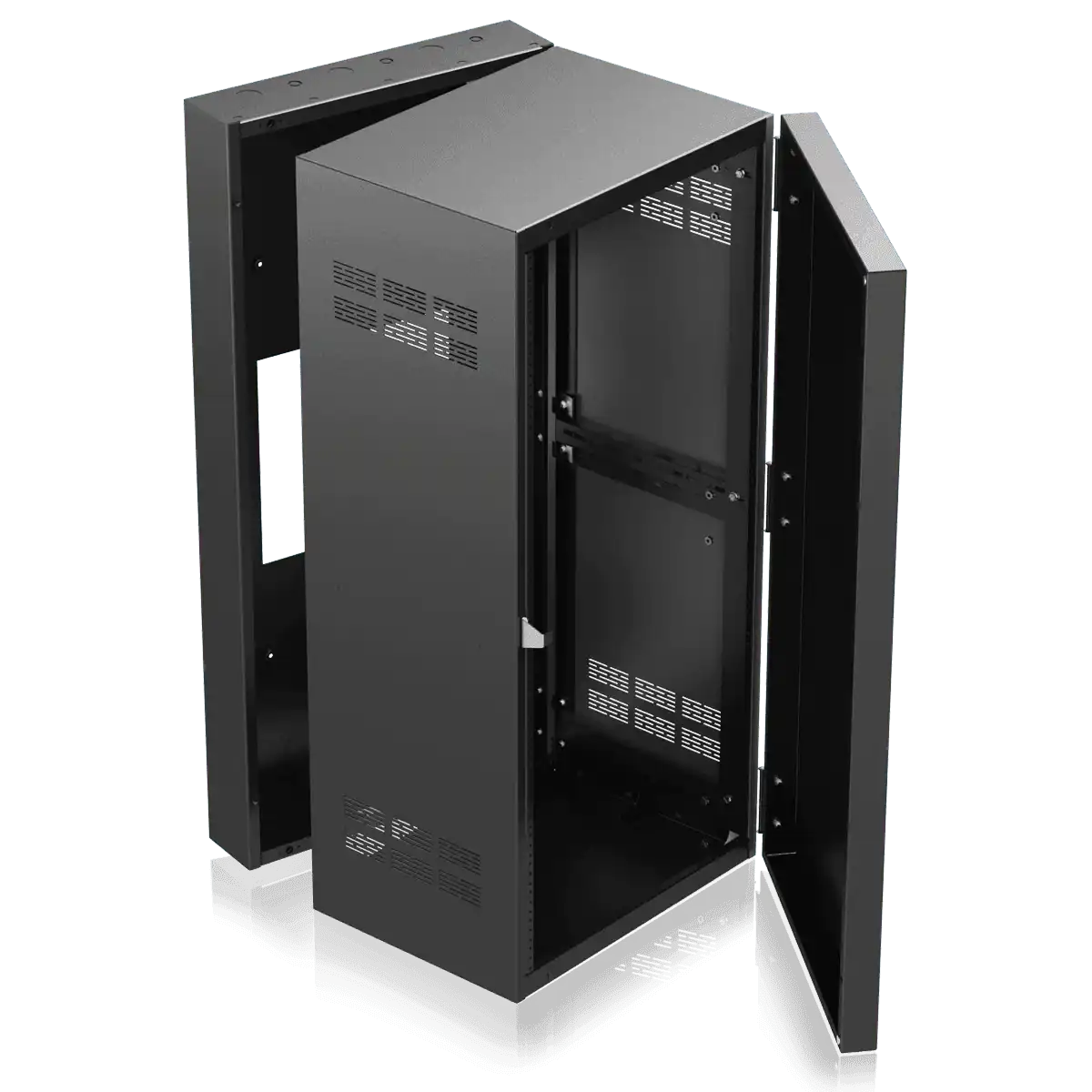 Atlas Sound 324-15 19In Wide Opening Stand-Alone Wall Cabinet with Adjustable Rails Racks AtlasIED