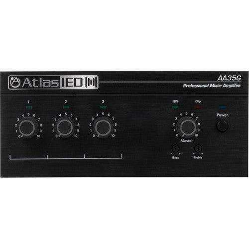 Atlas Sound AA35G 3-Input, 35-Watt Mixer Amplifier With Global Power Supply Audio Amplifiers AtlasIED