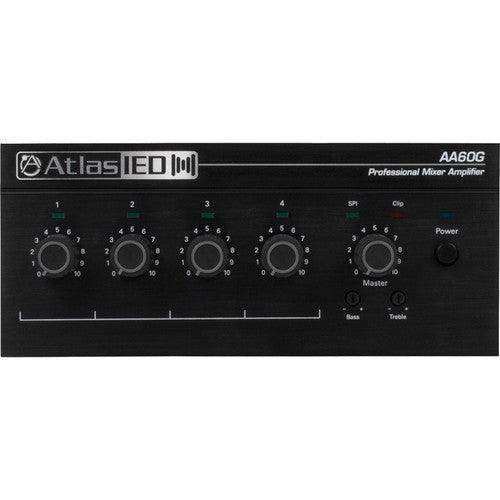Atlas Sound AA60G 4-Input 60W Mixer Amplifier with Global Power Supply Audio Amplifiers AtlasIED