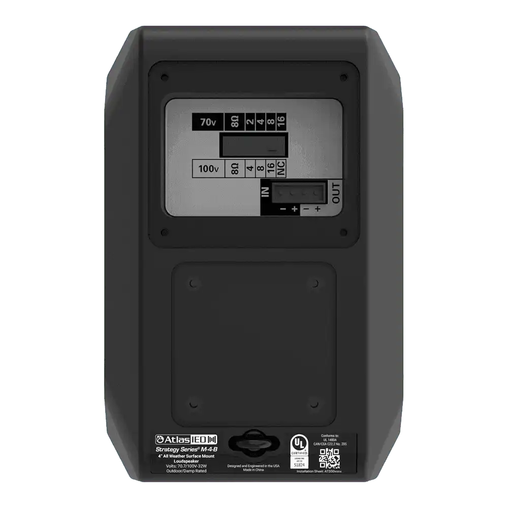 Atlas Sound AS-4T-B 4" AS Series Surface Mount Speaker (Black, Pair) Speakers AtlasIED