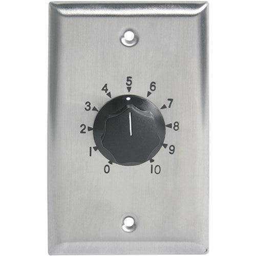 Atlas Sound AT100 100W Single Gang Stainless Steel 70.7V Commercial Attenuator Intercoms AtlasIED