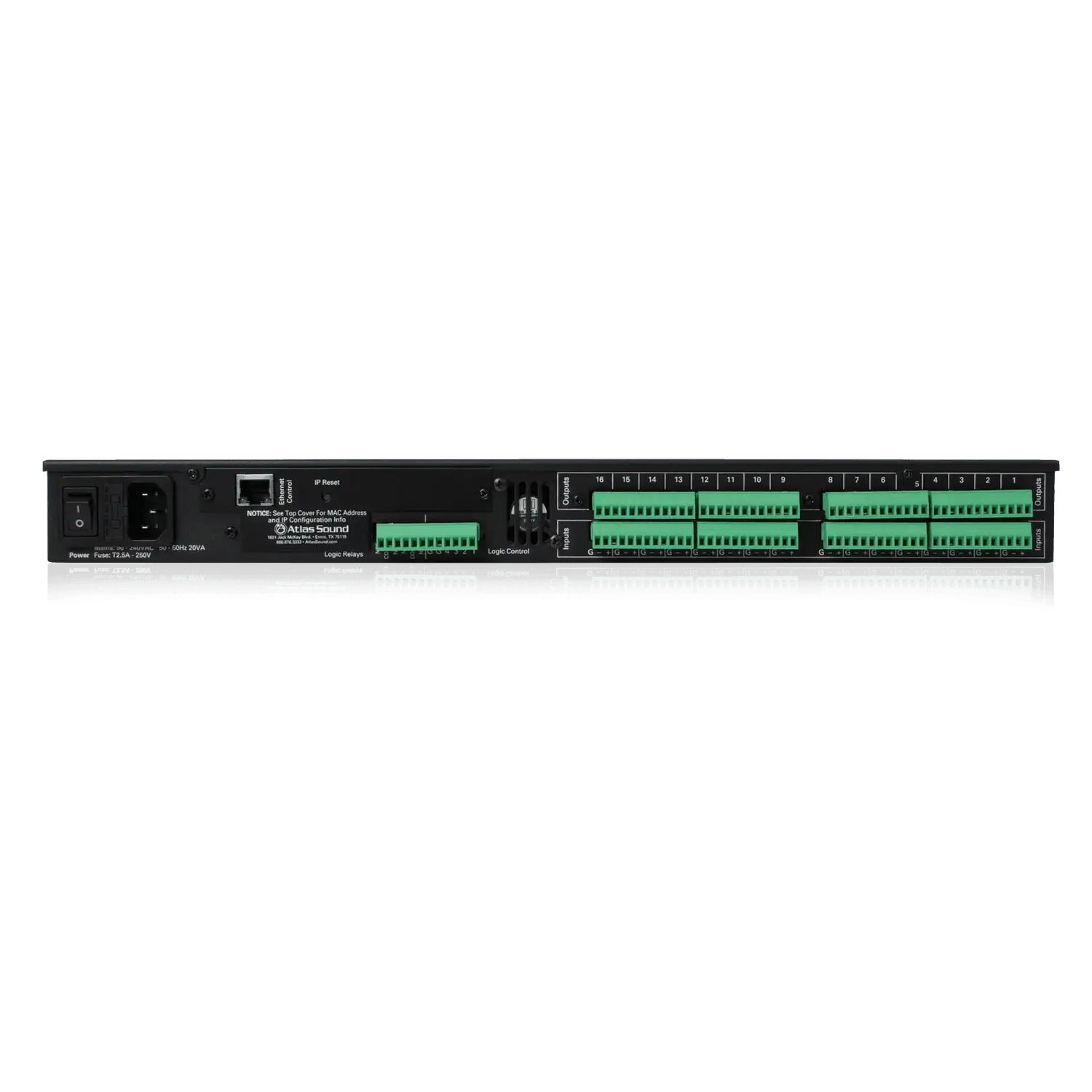 Atlas Sound BB-1616 BlueBridge® 16 Input x 16 Output DSP Audio Processor Audio Signal Processing AtlasIED