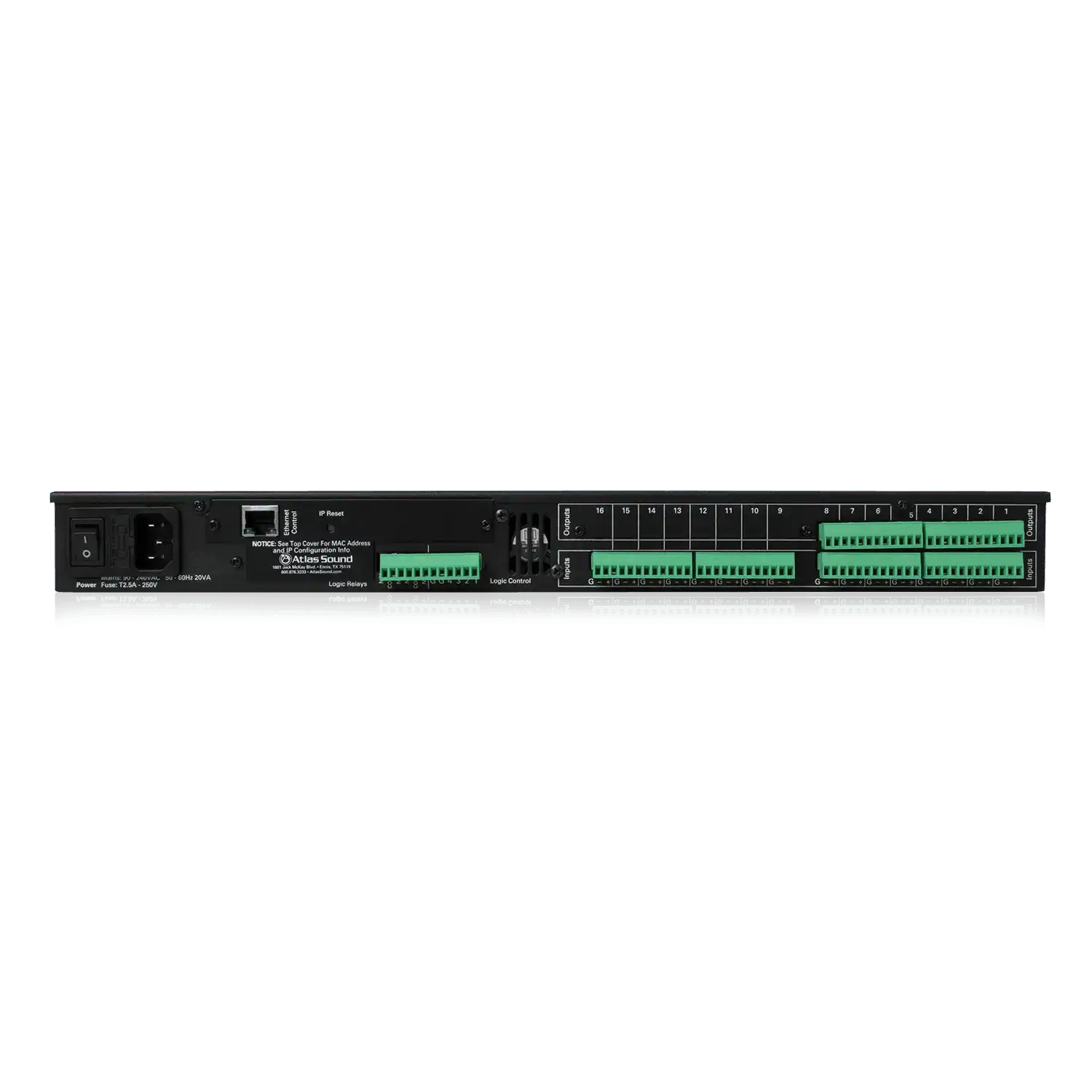 Atlas Sound BB-168 BlueBridge 16 Input x 8 Output DSP Audio Processor Audio Signal Processing AtlasIED