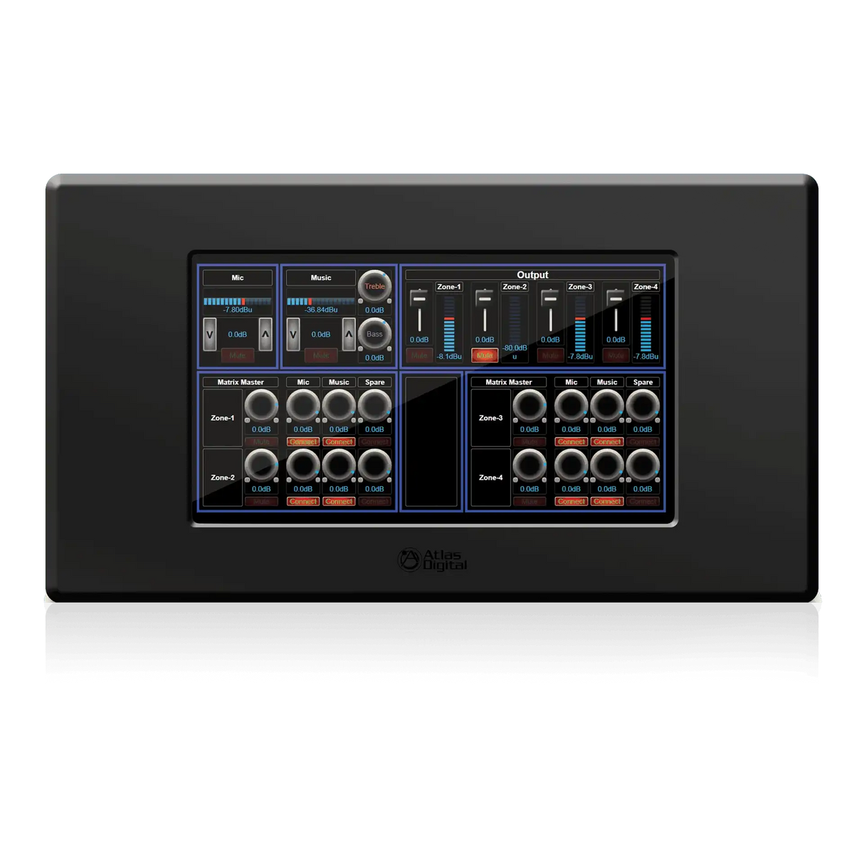 Atlas Sound BBWP-TOUCH7B BlueBridge® 7" Touch Panel Wall Controller Intercoms AtlasIED