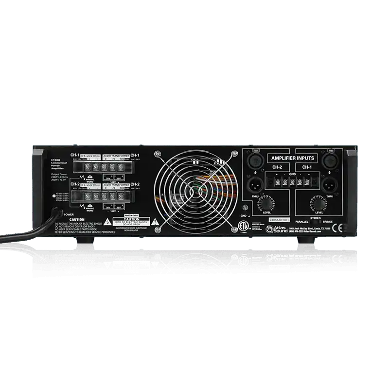 Atlas Sound CP400 Dual-Channel, 400-Watt Commercial Power Amplifier Audio Amplifiers AtlasIED
