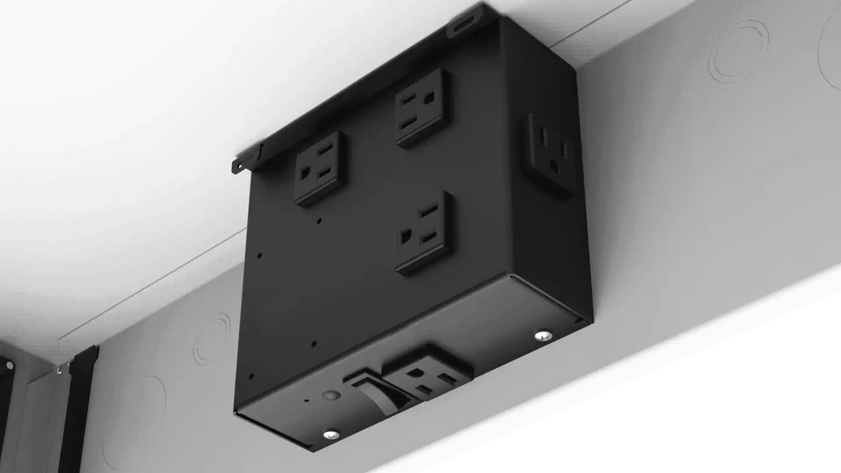 Atlas Sound CR222 2' x 2' Ceiling-Mount Rack with 2RU, Standard-Width, AmbiTILT™ Shelf and Integrated AC Power Pack with Auto Sensing "On-Off" - Without Projector Pole Adapter Racks AtlasIED